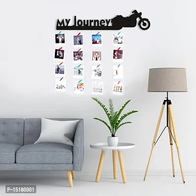 VAH Black Wooden Photo Frame - Display Picture Collage Organizer with Clips (My Journey)-thumb2