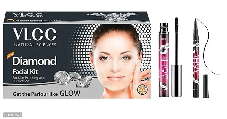 Diamond Facial Kit  36 H mascara ( pack of 1 )  36 H Eyeliner ( pack of 1 )