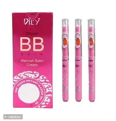 Dily BB Blemish Balm Cream ( Pack Of 1 )  Pink Lip Balm ( Pack Of 3 )