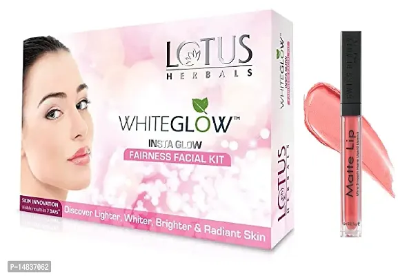 Whiteglow Instaglow Fairness Facial Kit ( Pack Of 1 )  Matte Lip ( Pack Of 1 )