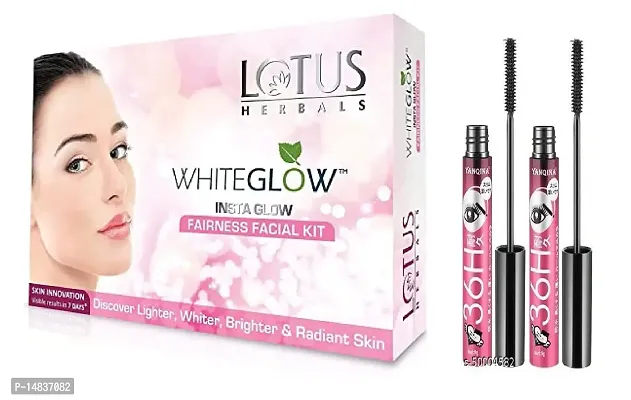 Whiteglow Instaglow Fairness Facial Kit ( Pack Of 1 ) 36 H Mascara  ( Pack Of 2 )