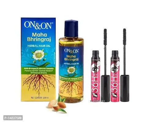 On  On Maha Bhringraj Herbhl Hair Oil ( Pack Of 1 )   36 Mascara ( Pack Of 2 )
