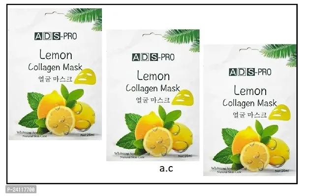 pack of 3 (lemon collegen face mask )