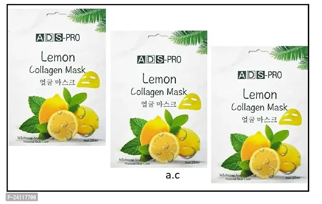 pack of 3 (lemon collegen face mask )-thumb0