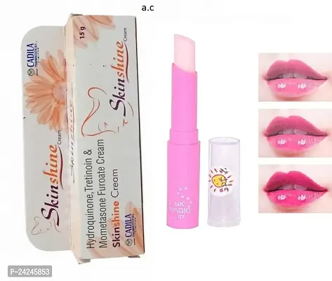 skin shine cream with pink magic lip balm pack of 1