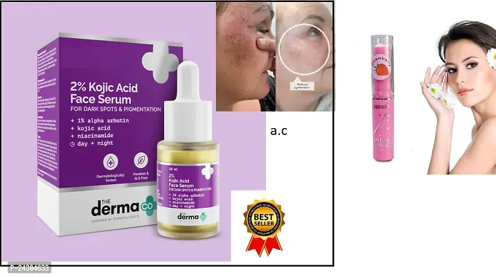 pink magic lip balm and 2 % kojic acid face serum pack of 1-thumb0