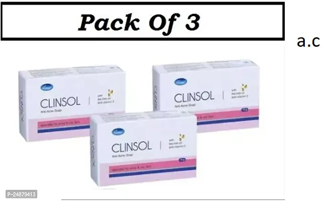 CLINSOL SOAP TEA TREE OIL AND VITAMIN E 75G EACH - PACK OF 3-thumb0