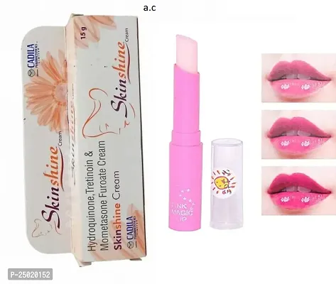 pink magic lip balm with skin shine cream combo-thumb0