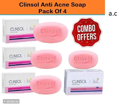 Classic Clinsol Skin Whitening Anti Acne Soap With Tea Tree Oil  Vitamin E Pack of 4