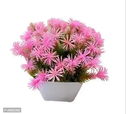 Pink Flower With White Pot For Decoration