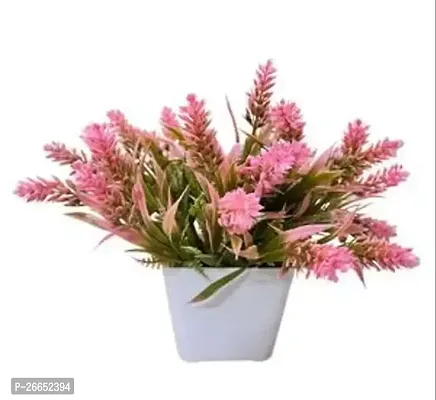 Pink Flower With White Pot For Decoration