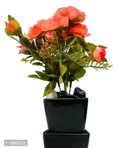 Avaomme Orange Flowers With Black Pot Orange Flowers With Black Pot-thumb0