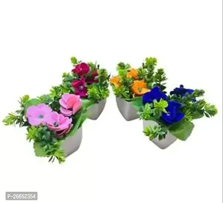 Mini Potted Rose Flowers 4 Piece In A Set-thumb0