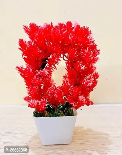 Ushape Red Beautiful Bonsai With Pot Artificial Plant Flower And Shrubs