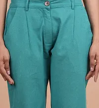 Regular Fit Women Light Blue Trousers-thumb4