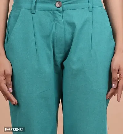 Regular Fit Women Light Blue Trousers-thumb5