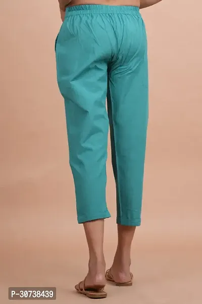 Regular Fit Women Light Blue Trousers-thumb2