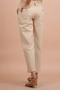 Regular Fit Women Beige Trousers-thumb1