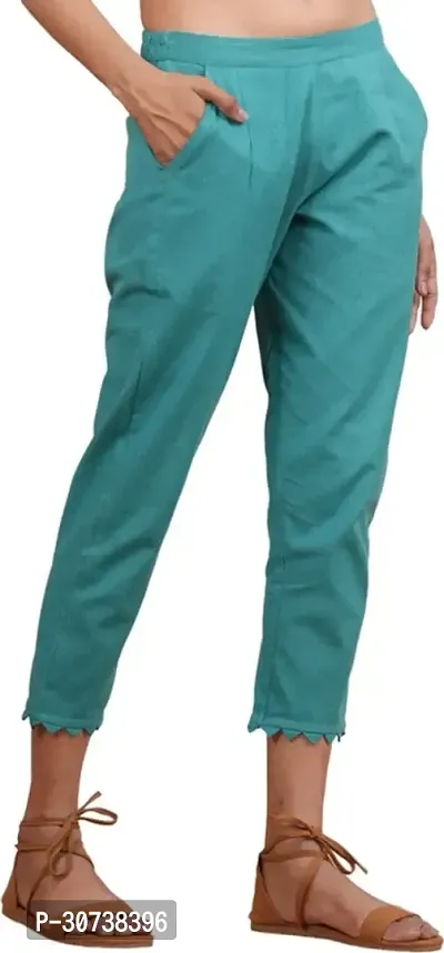 Regular Fit Women Light Blue Trousers