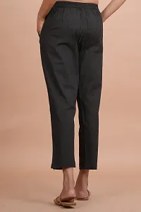 Regular Fit Women Black Trousers-thumb2