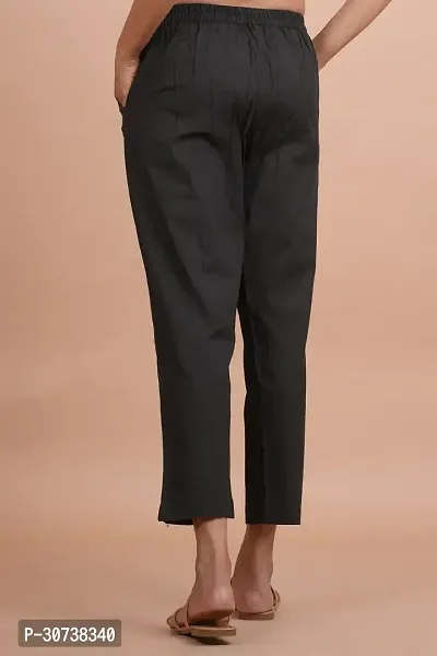 Regular Fit Women Black Trousers-thumb3