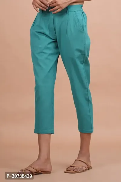 Regular Fit Women Light Blue Trousers-thumb4