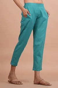 Regular Fit Women Light Blue Trousers-thumb2