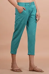 Regular Fit Women Light Blue Trousers-thumb2