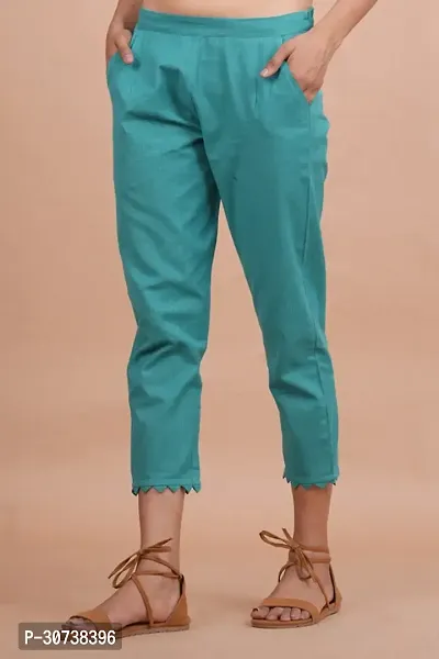 Regular Fit Women Light Blue Trousers-thumb4