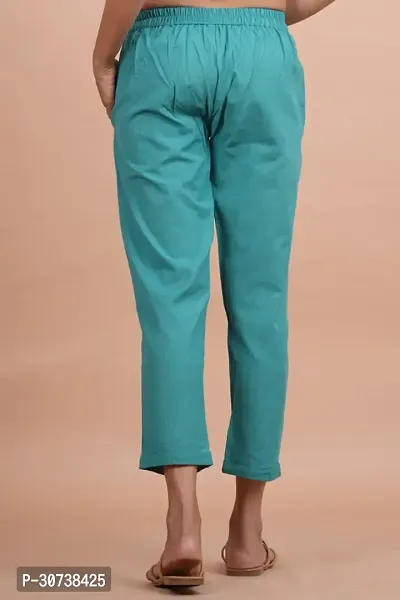 Regular Fit Women Light Blue Trousers-thumb2