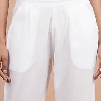 Women Casual Cotton Regular Fit White Trouser Pant-thumb2