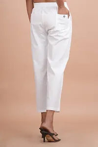 Regular Fit Women White Trousers-thumb1