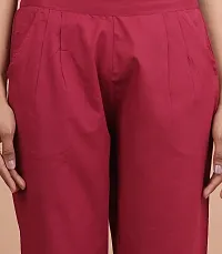 Regular Fit Women Maroon Trousers-thumb3