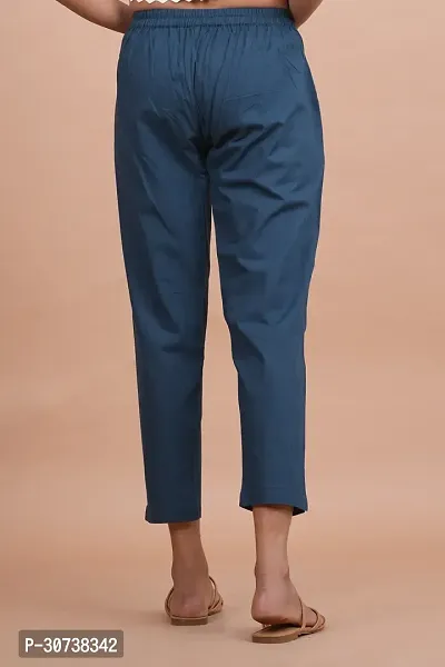 Regular Fit Women Blue Trousers-thumb3