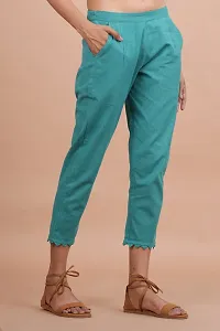 Regular Fit Women Light Blue Trousers-thumb2