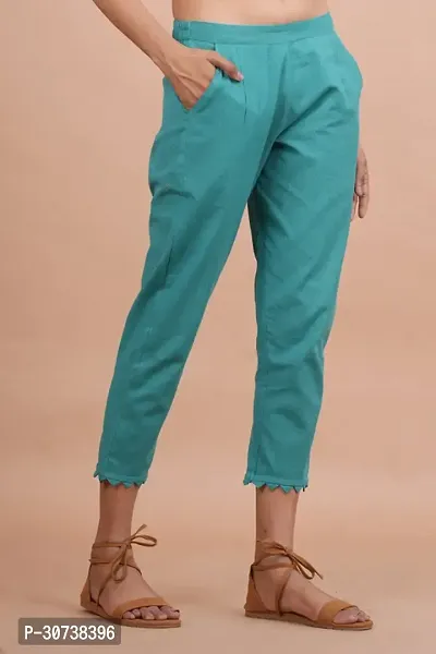 Regular Fit Women Light Blue Trousers-thumb3