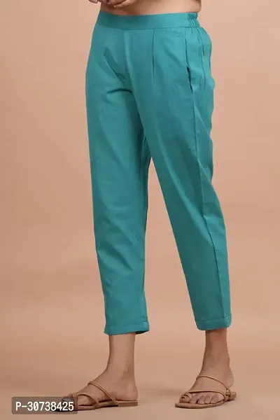 Regular Fit Women Light Blue Trousers-thumb4