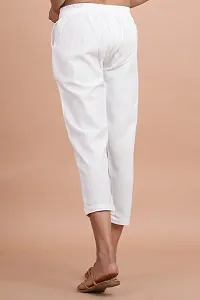 Regular Fit Women White Trousers-thumb1