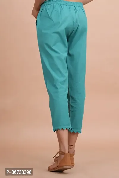 Regular Fit Women Light Blue Trousers-thumb2