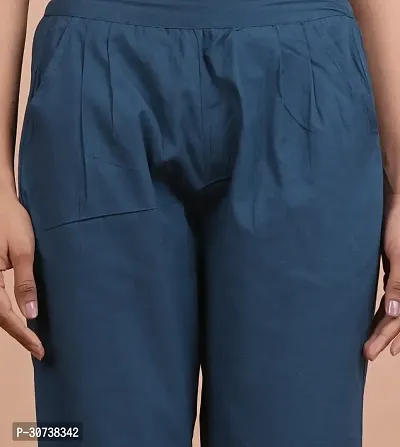 Regular Fit Women Blue Trousers-thumb5