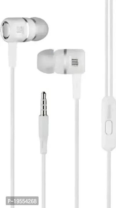 Stylish White In-ear Wired Earphones-thumb0