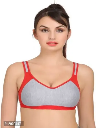 Women Full Coverage Non Padded Bra  (Red)-thumb0