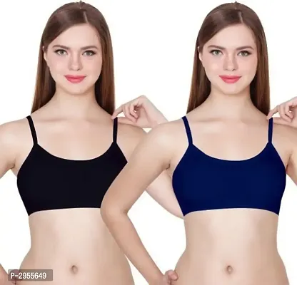 Women's Stylish Cotton Spandex Cage Bra Combo Of 2-thumb0