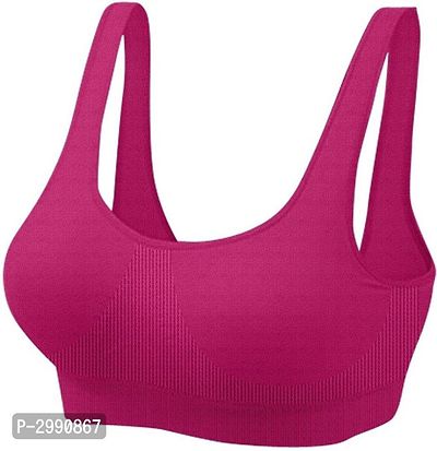 Women's Stylish Cotton Spandex Solid Air Bras (magenta)