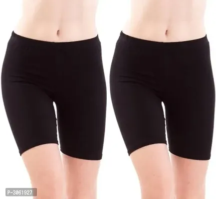 Women's Cotton Blend Cycle Shorts combo Of 2