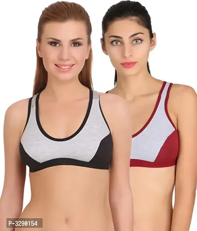 Trendy Solid Sports/Air Bras - Pack Of 2-thumb0