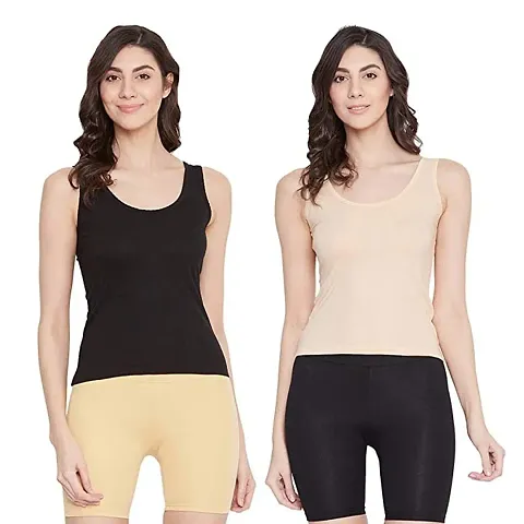 Solid Camisoles For Women And Girls - Pack Of 2