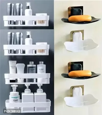 Kitchen/Bathroom Shelf/Paste-Brush Stand/Soap Stand/ Accessories -Pack Of 8