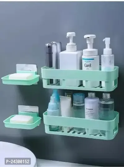 Multipurpose Kitchen Bathroom Rack Storage Abs Plastic Storage Holder Combo -Pack Of 4