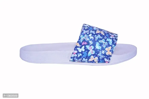 EUGENIE CLUB Flower Printed Sliders Women Super Soft Slippers for Women And Girls (Blue, numeric_3)-thumb3